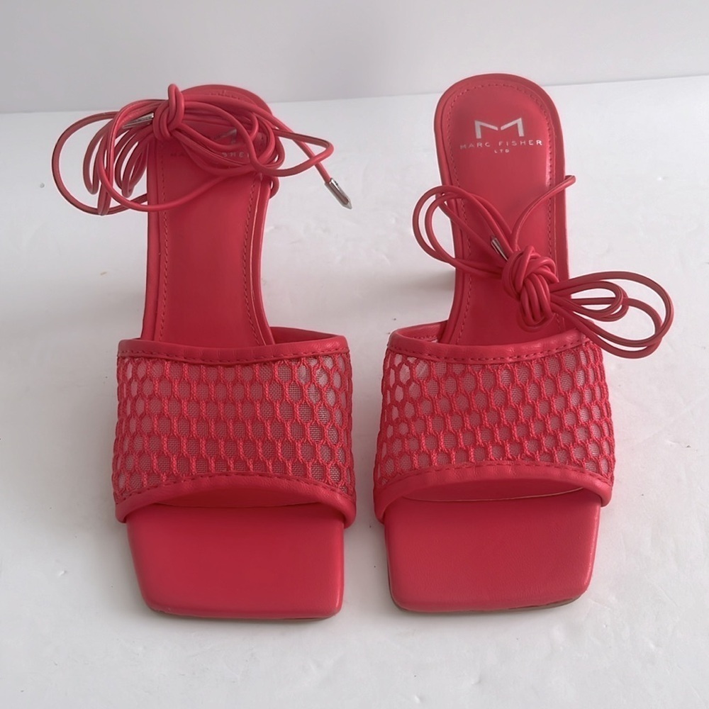 MARC FISHER $159 Women’s Dallyn Ankle Tie Sandal Pink Heel Shoes Size 6.5 M New - Picture 2 of 6